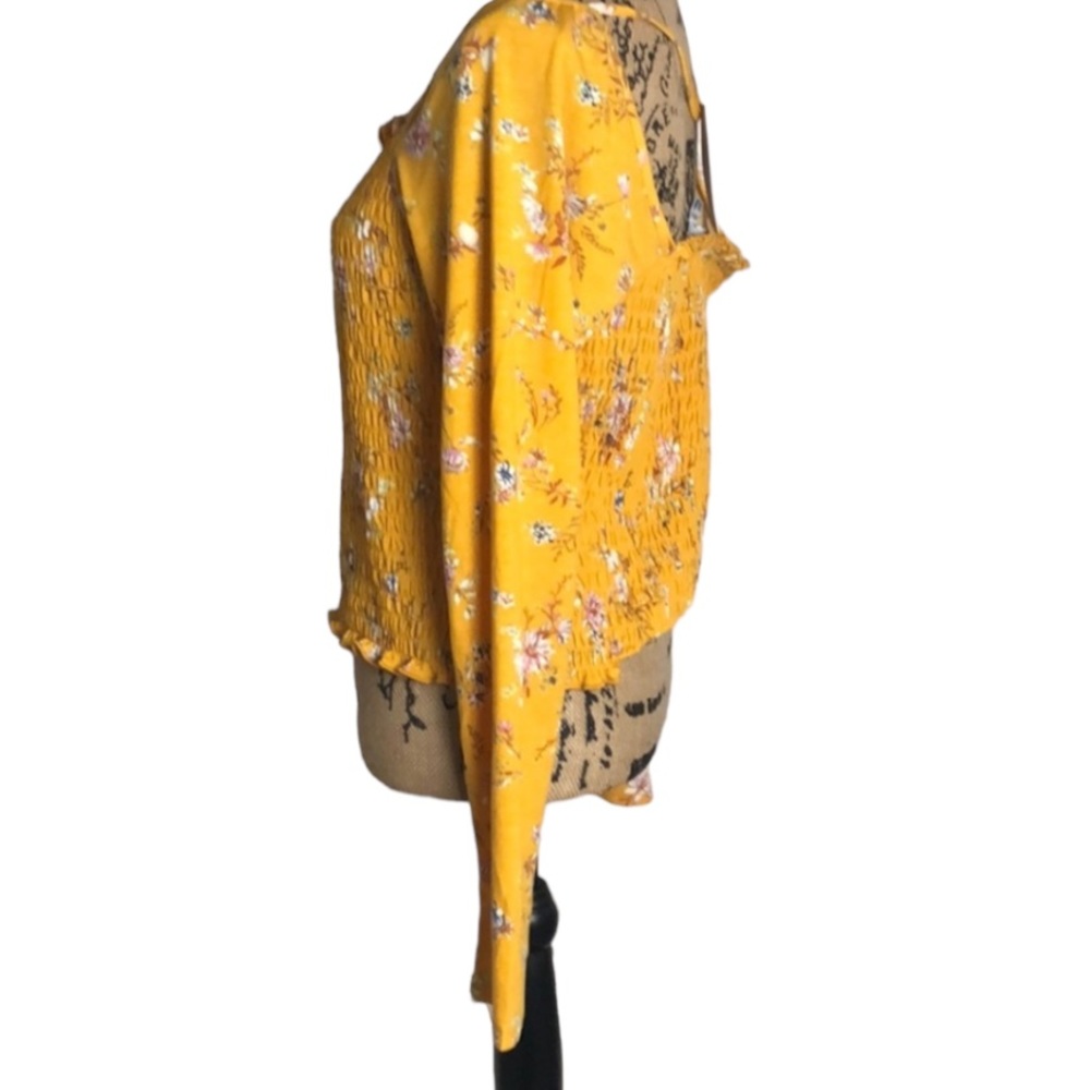 Love Fire size XXL yellow print off Shoulder NWT - Picture 6 of 8